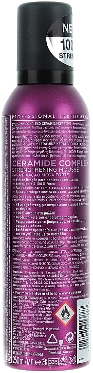 Maximum Strong Hold Hair Mousse "Ceramide Complex" - Syoss Ceramide Complex — photo N2