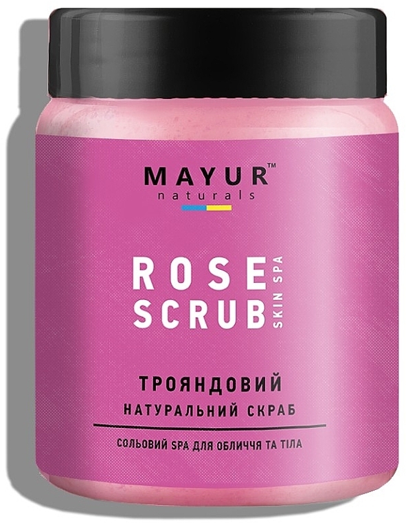 Natural Face & Body Salt Scrub "Rose" - Mayur — photo N1