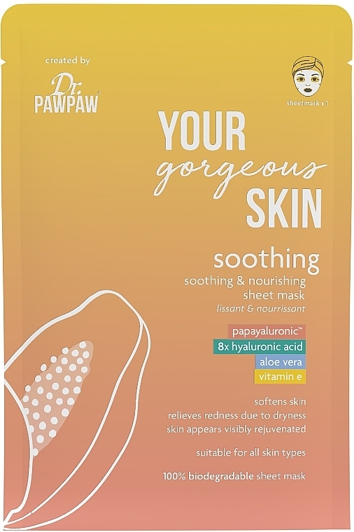 Sheet Mask - Dr. PAWPAW Your Gorgeous Skin Soothing Sheet Mask — photo N1