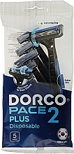 Fragrances, Perfumes, Cosmetics Disposable Razor with 2 blades, 5 pcs - Dorco Pace Plus Disposable 2