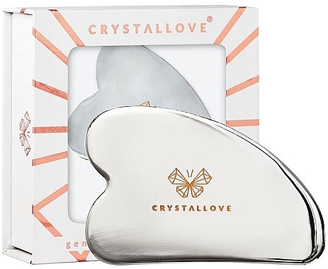 Menstrual Cup with Ball Stem, M-size, golden sequins - Crystallove Cryo Ice Gua Sha — photo N2
