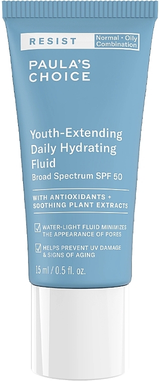 Moisturizing Face & Body Emulsion SPF50 - Paula's Choice Resist Youth-Extending Daily Hydrating Fluid SPF50 Travel Size — photo N1