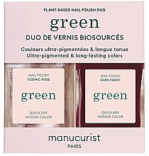 Fragrances, Perfumes, Cosmetics Nail Polish Set - Manucurist Green Nail Polish Duo Set Dark Pansy & Cosmic Rose (nail/polish/2x15ml)