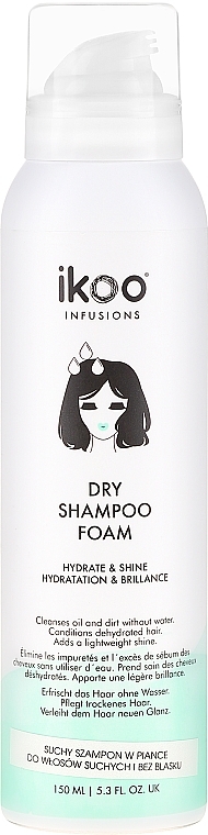 Hydrate & Shine Dry Shampoo Foam - Ikoo Infusions Shampoo Foam Color Hydrate & Shine — photo N1