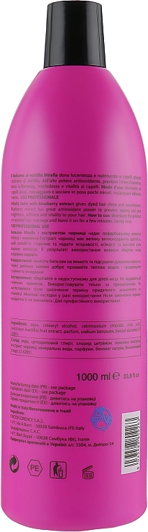 Blueberry Conditioner for Colored Hair - Mirella Professional HAIR FACTOR Balm with Blueberry Extract — photo N2