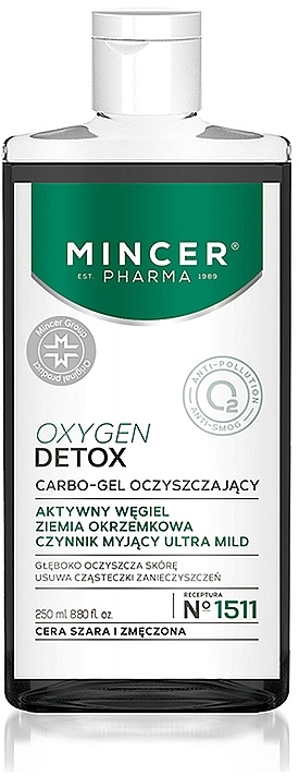 Cleansing Gel for Face - Mincer Pharma Oxygen Detox Carbo-Gel №1511 — photo N1