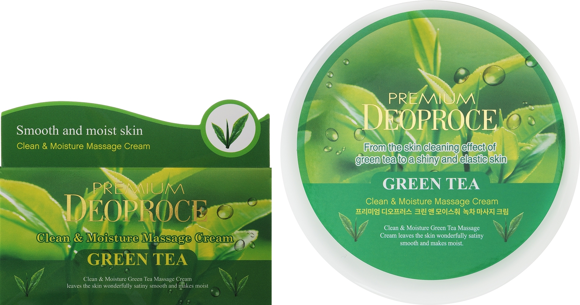 ボディマッサージクリーム - Deoproce Premium Deoproce Clean & Moisture Green Tea Massage Cream — photo 300 ml