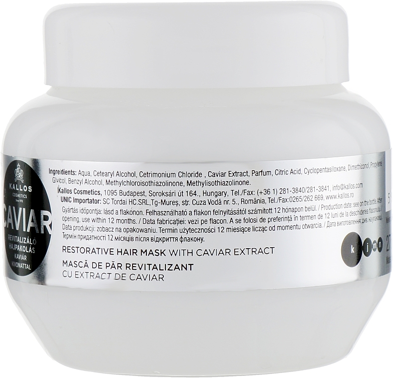 Repair Black Caviar Extract Hair Mask - Kallos Cosmetics Anti-Age Hair Mask — photo N2