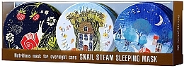 Fragrances, Perfumes, Cosmetics Set - SeaNtree Snail Steam Sleeping Mask Set 4 (face/mask/3x35g)