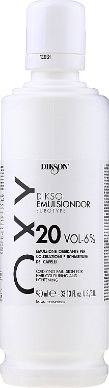 Universal Oxidizing Emulsion 6% - Dikson Tec Emulsiondor Eurotype 20 Volumi  — photo N3