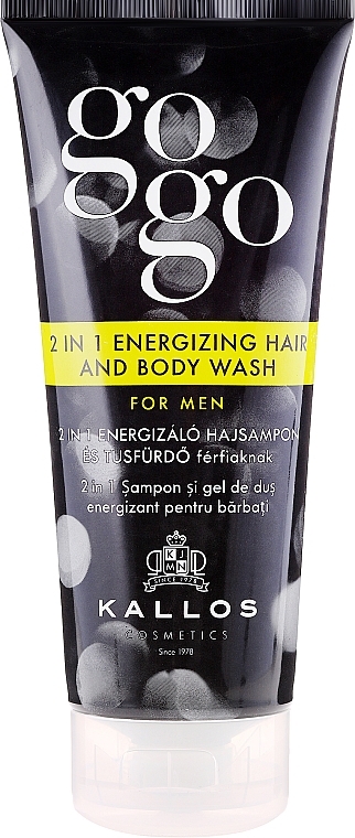 Shampoo & Shower Gel for Men - Kallos Cosmetics Go-Go 2-in-1 Energizing Hair And Body Wash For Men — photo N1