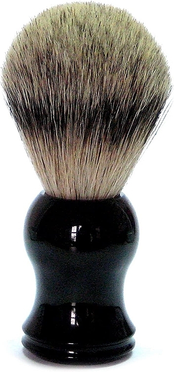 Shaving Brush with Badger Bristles, plastic, black - Golddachs Finest Badger Plastic Black — photo N3