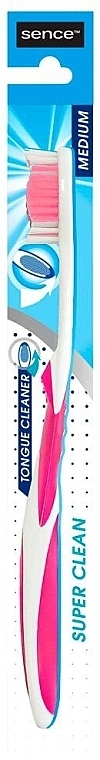 Toothbrush, pink - Sence Fresh Super Clean Medium Toothbrush — photo N1