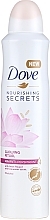 Fragrances, Perfumes, Cosmetics Aerosol Antiperspirant - Dove Nourishing Secrets Lotus Flower & Rice Milk Dry Spray Antiperspirant