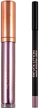 Lip Makeup Kit - Makeup Revolution Retro Luxe Kits Metallic (lipstick/5.5ml + l/pencil/1g) — photo N2