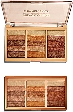 Face Shimmer Palette - Makeup Revolution Shimmer Brick Palette — photo N2