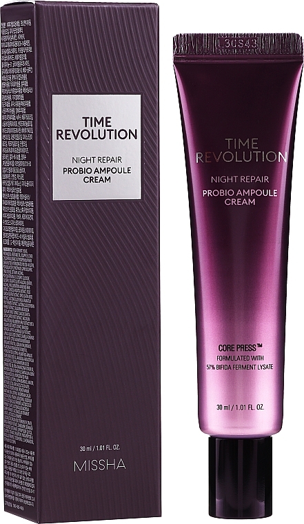 Night Rejuvenating Ampoule Cream - Missha Time Revolution Night Repair Probio Ampoule Cream — photo N2