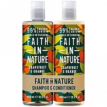 Fragrances, Perfumes, Cosmetics Set - Faith in Nature Grapefruit & Orange Banded (shmp/400ml + h/cond/400ml)