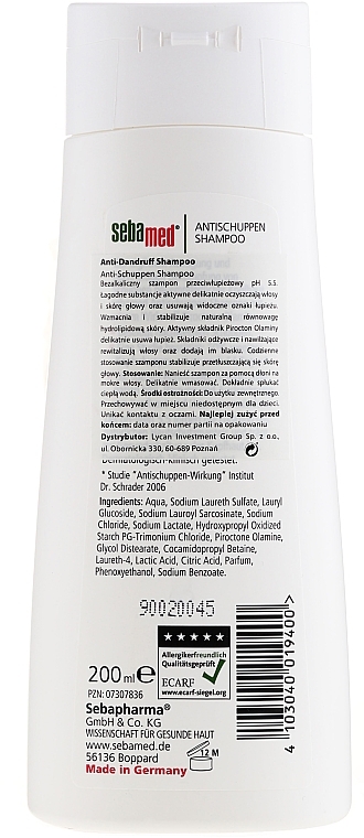 Anti-Dandruff Shampoo - Sebamed Hair Care Anti-Schuppen Shampoo — photo N2