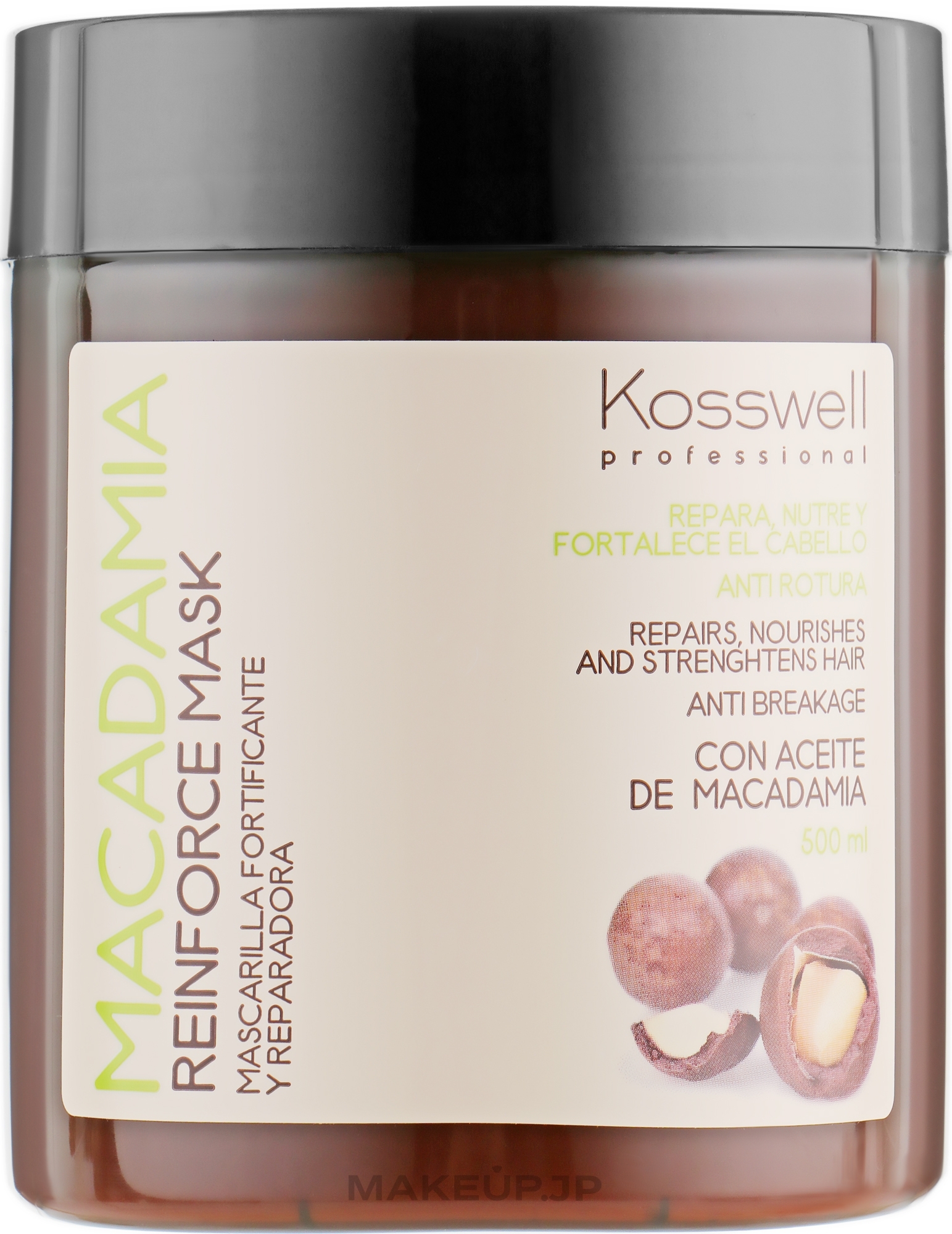 Strengthening Mask with Macadamia Oil - Kosswell Professional Macadamia Reinforce Mask — photo 500 ml