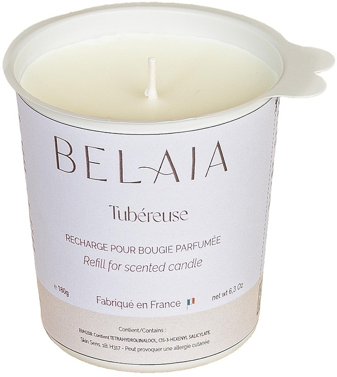 Tubereuse Scented Candle (refill) - Belaia Tubereuse Scented Candle Wax Refill — photo N1