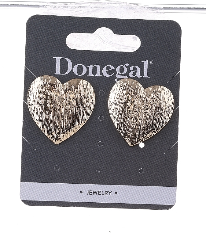 Heart Earrings, 6422, gold - Donegal — photo N1