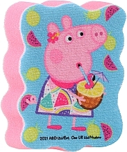 Kids Bath Sponge 'Peppa Pig', Peppa with cocktail, pink - Suavipiel Peppa Pig Bath Sponge — photo N1