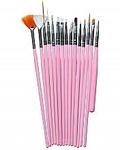 Fragrances, Perfumes, Cosmetics Nail Art Brush Set, 15 pcs, Pink - Sunone Nail Air Brush