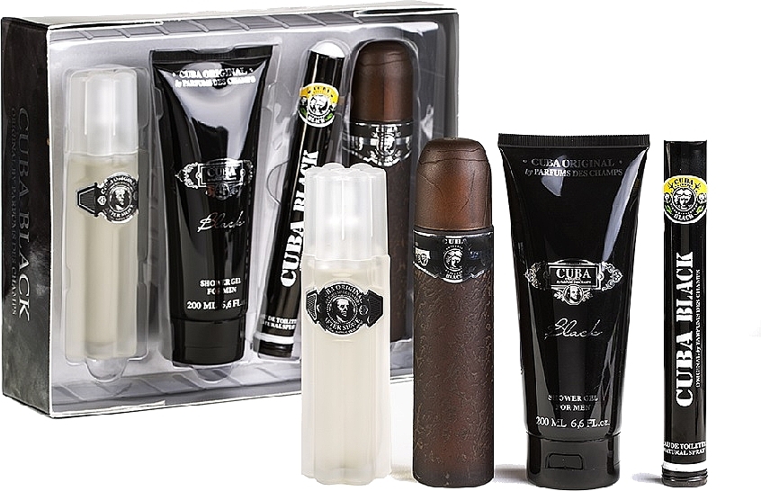 Cuba Black - Set (edt/100 ml + edt/35 ml + sh/gel/200 ml + ash/lot/100 ml)  — photo N1