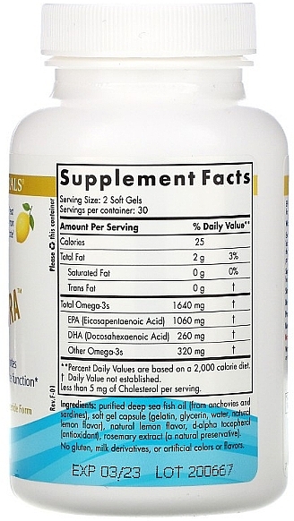EPK XTRA Dietary Supplement with Lemon Taste, 1640 mg - Nordic Naturals EPK XTRA — photo N2