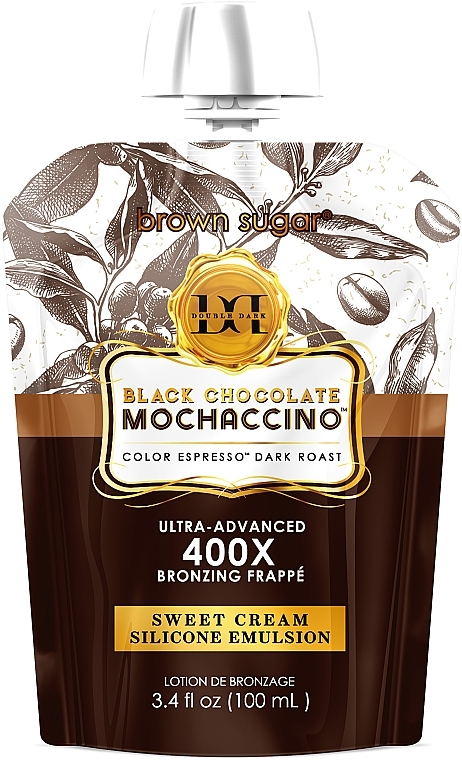 Cream Souffle with Ultra-Dark Bronzants, Roasted Coffee Bean Extract, Dark Caramel & Whipped Cream - Tan Incorporated Brown Sugar 400x Black Chocolate Mochaccino (doypack) — photo N1