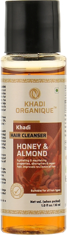 Natural Herbal Ayurvedic Shampoo "Honey & Almond" - Khadi Organique Hair Cleanser Honey And Almond — photo N1