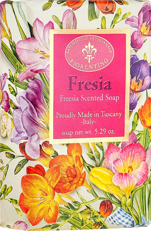 Natural Soap "Freesia" - Saponificio Artigianale Fiorentino Masaccio Freesia Soap — photo N1