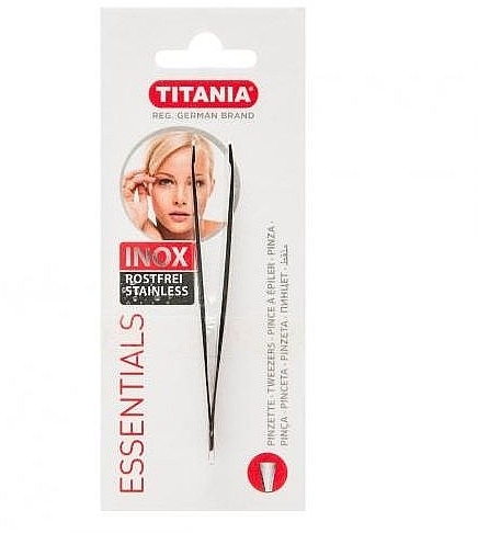 Straight Tweezers, stainless steel, 9.5 cm, 1075/A - Titania — photo N2