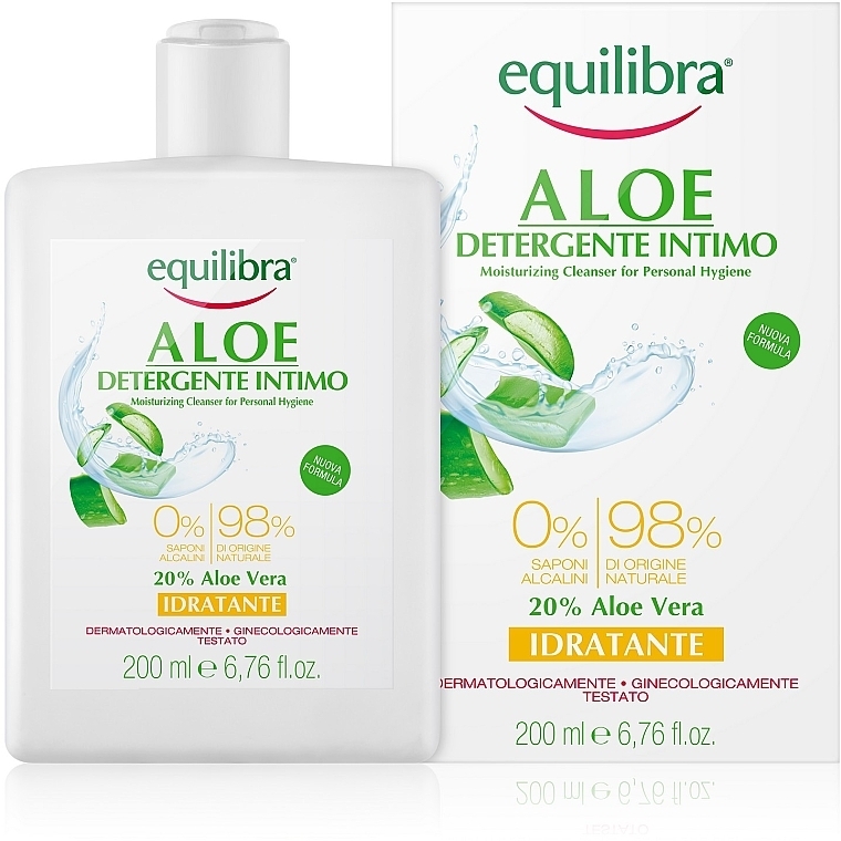 Moisturizing Intimate Wash Gel - Equilibra Aloe Moisturizing Cleanser For Personal Hygiene — photo N1