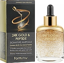 Ampoule Face Serum - FarmStay 24K Gold and Peptide Signature Ampoule — photo N2