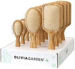 Hair Brush Set, 12 pcs. - Olivia Garden Bamboo Touch Nylon Display — photo N1