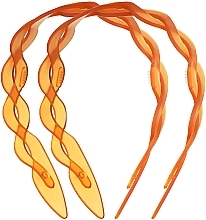 Fragrances, Perfumes, Cosmetics Plastic Hair Hoop "Plait", small, 2 pcs, milky-brown - Titania