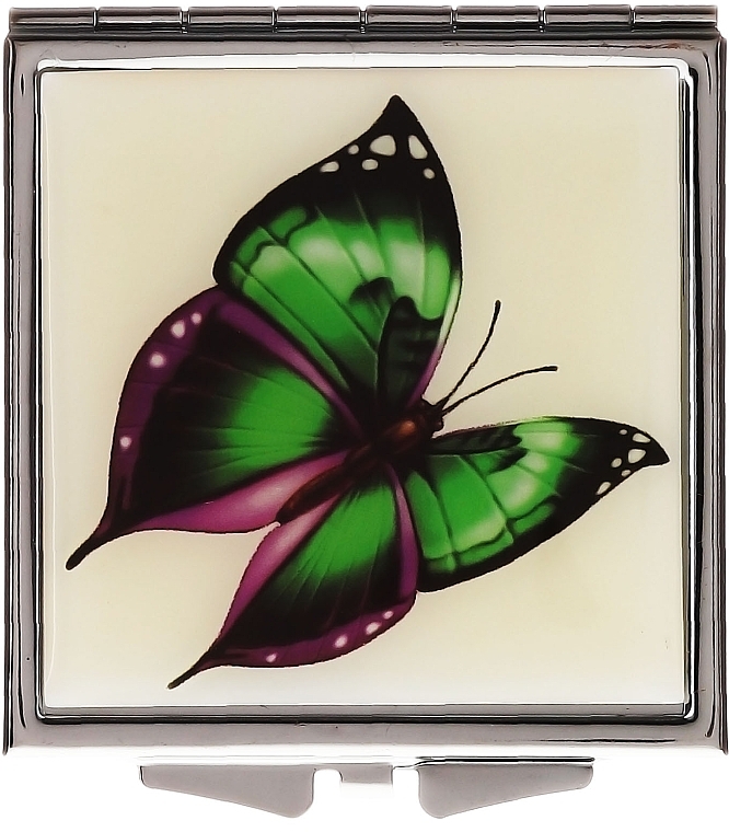 Cosmetic Mirror, "Butterflies" 85420, green-purple - Top Choice — photo N4