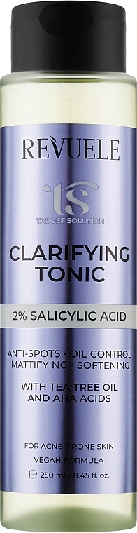 Cleansing Tonic with 2% Salicylic Acid - Revuele Target Solution Clarifying Tonic — photo N1