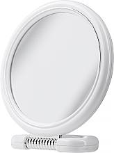 Double-Sided Round Mirror on a Stand, 15 cm, 9502, white - Donegal Mirror — photo N1