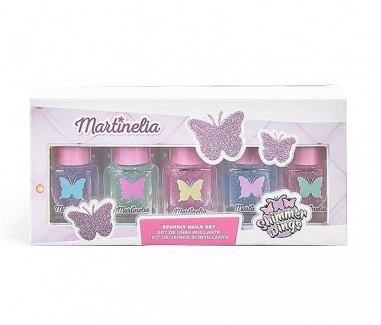 Nail Polish Set 'Shimmer Wings' - Martinelia Shimmer Wings Sparkly Nail Polish Set (nail/polish/5x5ml) — photo N2