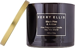 Scented Сandle - Perry Ellis Black Pine & Amber Fine Fragrance Candle — photo N2