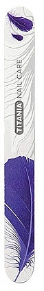 Feather Nail File, 17.8 cm, double-sided, 180/220, 1221 B, purple - Titania — photo N1