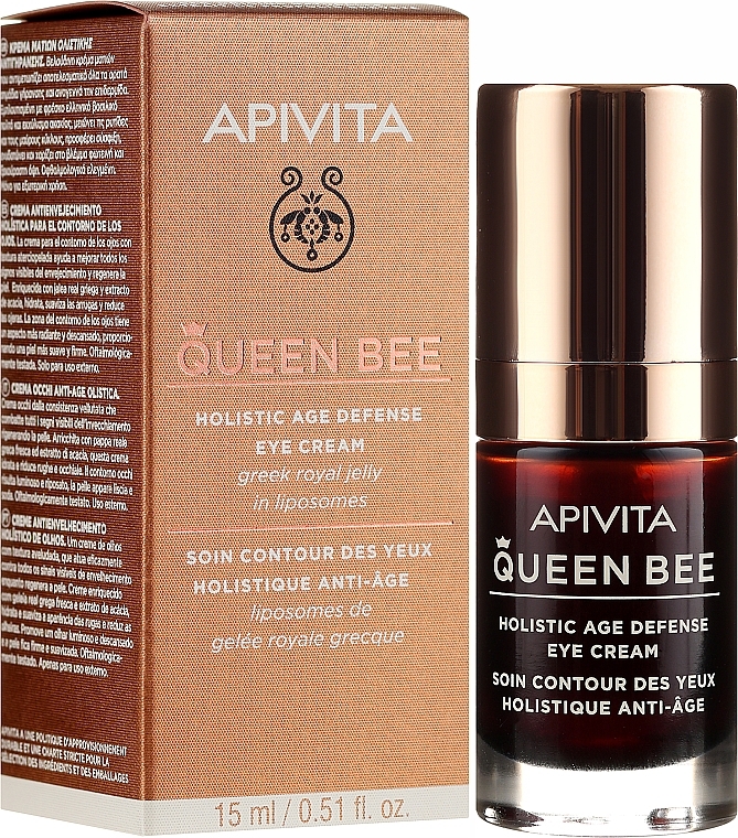 Eye Cream with Royal Jelly in Liposomes - Apivita Queen Bee Holistic Age Defence Eye Cream — photo N4