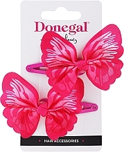 Fragrances, Perfumes, Cosmetics Hairclips FA-5667+1, raspberry butterflies - Donegal