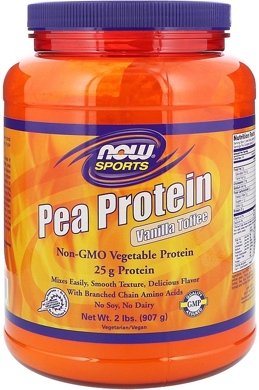 Pea Protein, vanilla toffee - Now Foods Sports Pea Protein Vanilla Toffee — photo N1