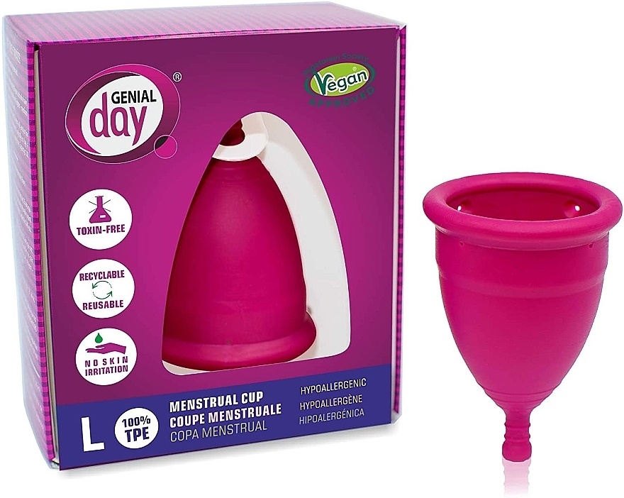 Menstrual Cup, L-size - Genial Day Menstrual Cup Large — photo N1