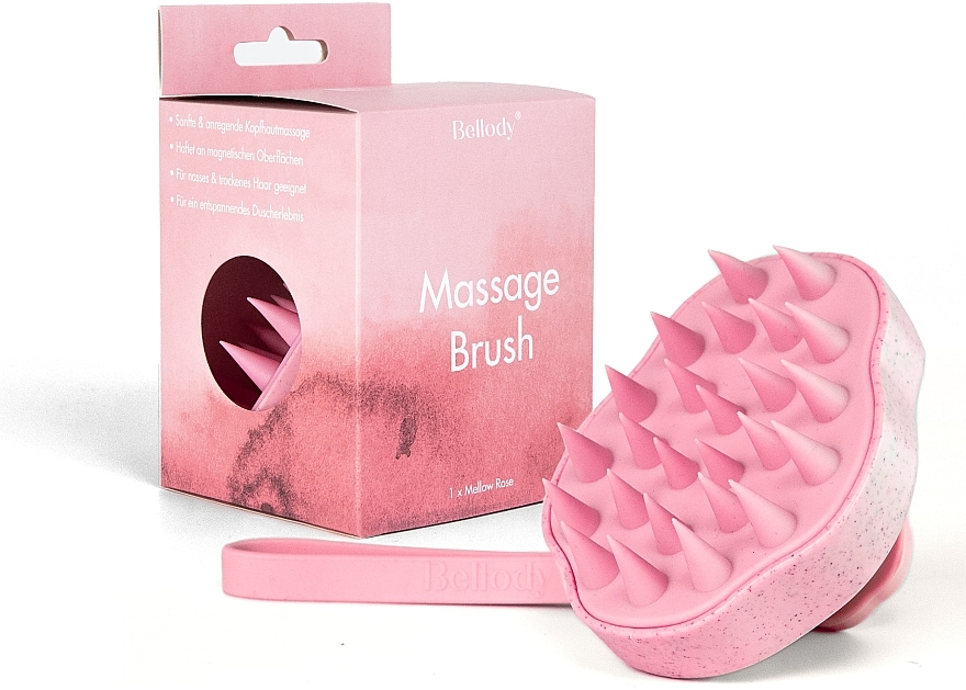 Scalp Massage Brush, Mellow Rose - Bellody Scalp Massage Brush — photo N1