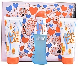 Fragrances, Perfumes, Cosmetics Moschino I Love Love - Set (edt/50ml + b/lot/100ml + sh/gel/100ml)